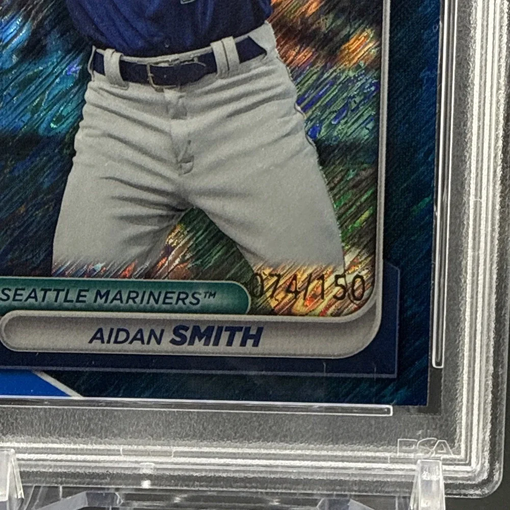 2024 Bowman Chrome Mega Box Aidan Smith 1st Blue Refractor /150 PSA 9